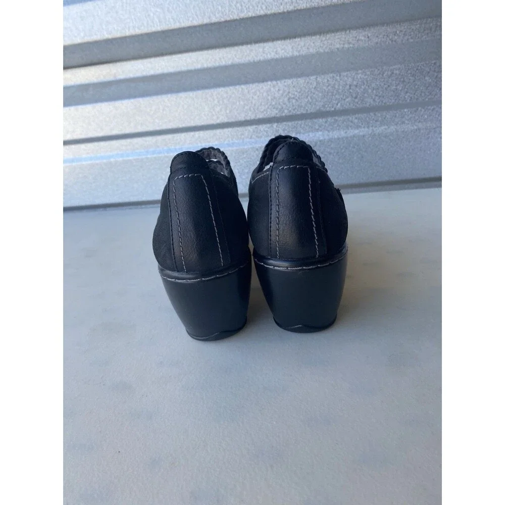 JBU by Jambu Emerald Women's Wedge Mary Jane Pumps Black Size 8M Braided Vegan